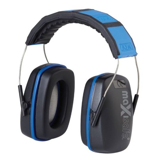 Picture of Earmuffs -Black / Blue- Class 5 - 26db - premium over head Maxisafe