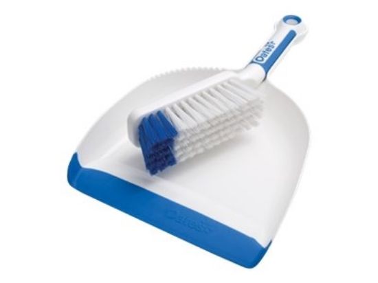 Picture of Premium Oates Dustpan & Brush Set - White WIth Blue Trim
