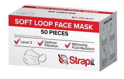 Picture of Face Mask Surgical Earloop -Level 3  -3 Ply - BLUE