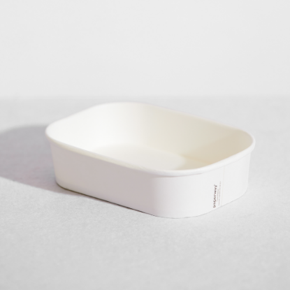 Picture of Rectangle Paper Takeaway Container With PP Coating  - 500ml White 