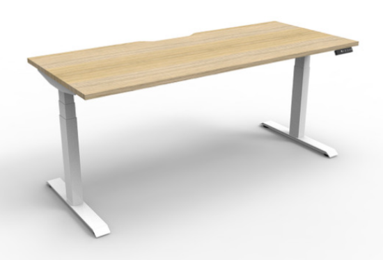 Picture of Electric Height Adjustable Sit/Stand Desk - 1800x750mm - Height: 620-1270mm - Natural Oak/White Leg