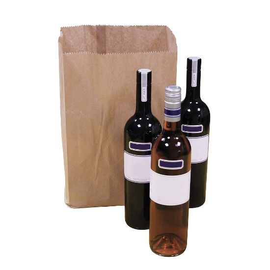 Picture of Paper Bag Brown 3 Bottle 385mmx 245mm + 90mm