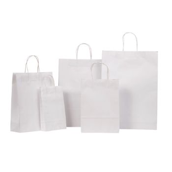 Picture of Carry Bag white Paper Twist Handle 265 x 160 + 60 Baby 110gsm
