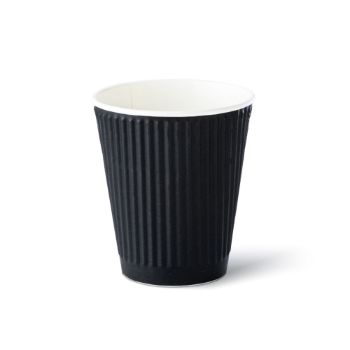 Picture of Black 12oz Ripple Double Wall Coffee Cup