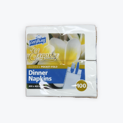 Picture of Napkin 2 Ply Dinner White with Cutlery Pocket 