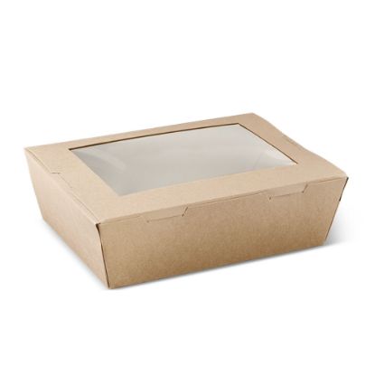 Picture of Cardboard Window Lunch Box Large Brown 195 x 140 x 65