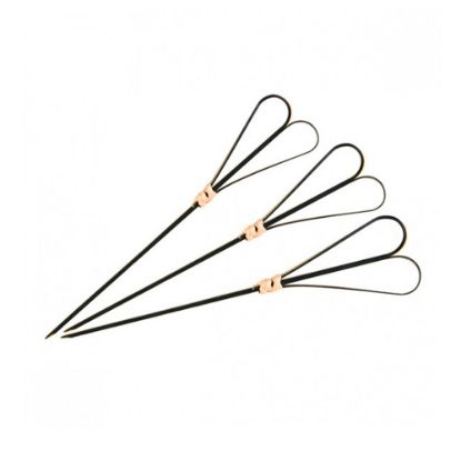 Picture of Bamboo Skewers - Heart Shape Curled - 150mm - Black
