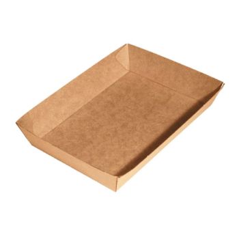 Picture of Cardboard Food tray no.4 Kraft "Betaboard" - 225mm x 150mm Base Dimensions x 40mm High