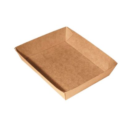 Picture of Cardboard Food tray no.3 Kraft "Betaboard" - 180mm x 130mm Base Dimensions x 40mm High 