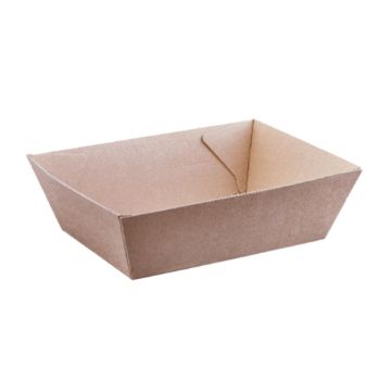 Picture of Cardboard Food tray no.1 Kraft Board - 130mm x 90mm Base Dimensions x 48mm High