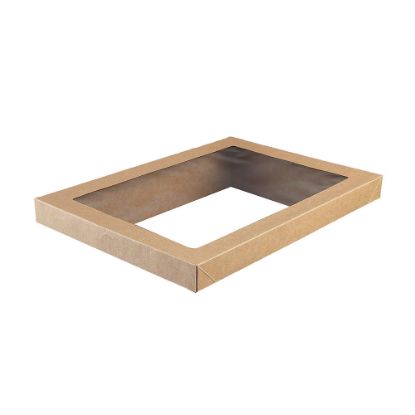 Picture of Lid To Suit Medium Kraft Catering Box with Clear Window (Base Sold Separately) 