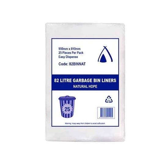 Picture of Garbage Bin Liner 72-80L-82L Natural 810x950mm 