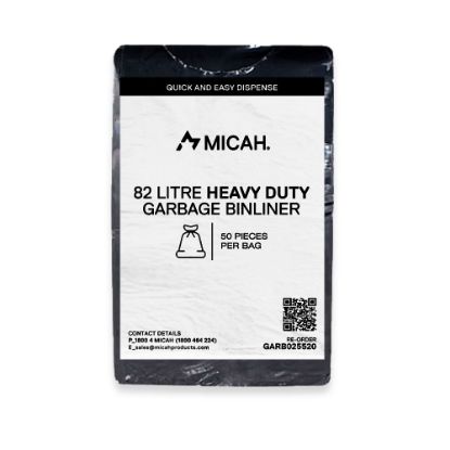 82L Garbage Bin Liners, Heavy Duty Bin Bags, Black Bin Liners Micah Mezzo, Garbage Bags for 82L Bins, Bin Liners for Heavy Duty Use