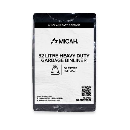 Picture of Garbage Bin Liners 82L Black Heavy Duty - Micah Mezzo