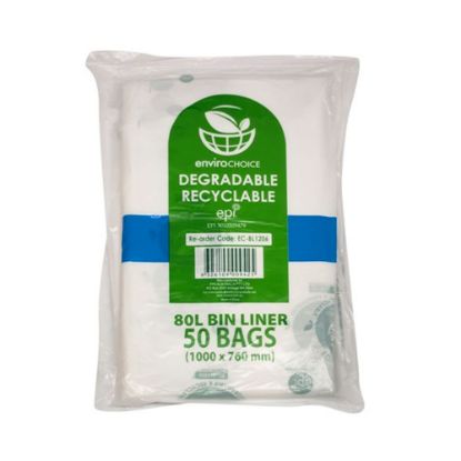 Picture of Garbage Bin Liners 80L Clear Biodegradable - 1000 x 760mm