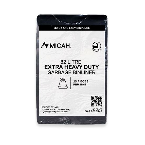 Picture of Garbage Bin Liner 82L Black Micah Extra Heavy Duty  955 x 815mm