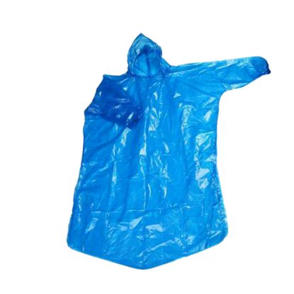 Picture of Poncho Polyethelene Disposable Blue