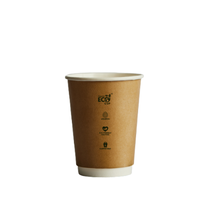 Picture of 8oz Compostable Double Wall Kraft Coffee Cup  