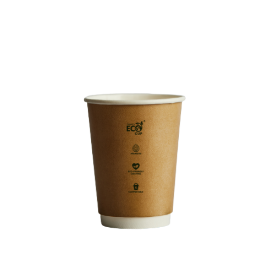 Picture of 8oz Compostable Double Wall Kraft Coffee Cup 