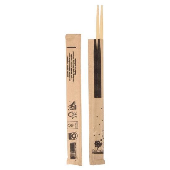 Picture of Wooden Cutlery Chopsticks Fully Wrapped