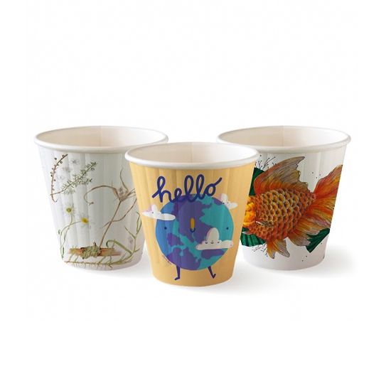 Picture of FREE SAMPLE - Biodegradable Double Wall Coffee Cup 8oz - BioPak Art Series