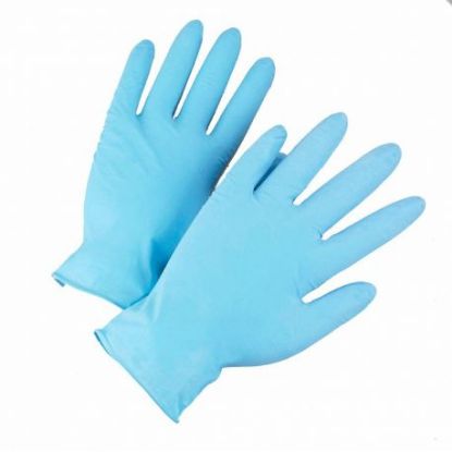 Picture of Gloves Nitrile Blue Powder Free Long Cuff HD Examination Gloves