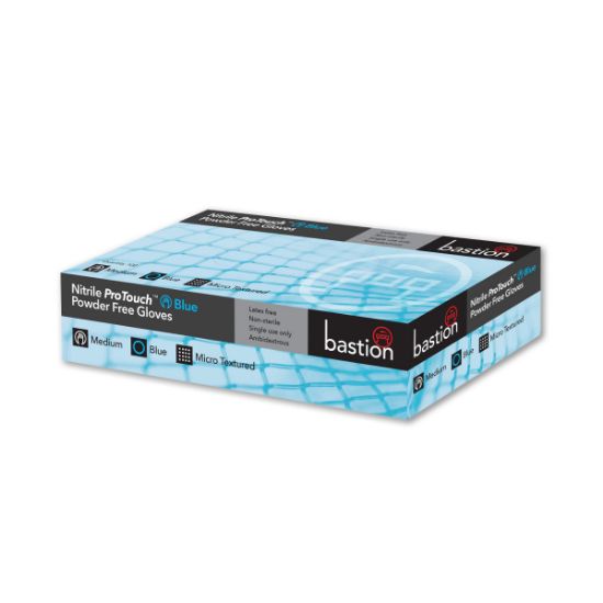 Picture of Gloves Nitrile Pro Touch, Powder Free Blue, finger micro textured