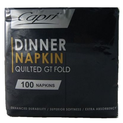 Picture of Napkin GT (1/8th) Fold Quilted Premium Dinner REDIFOLD - Black