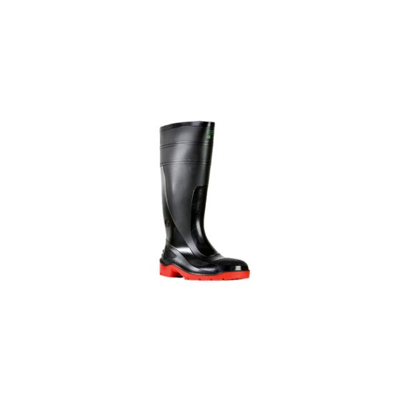 Picture of 400mmH PVC safety toe gumboot black/red