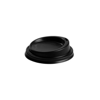 Picture of Black Plastic Lid for 8oz Hot Cup BioPak