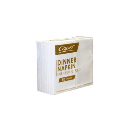 Picture of Premium Dinner Napkin - Linen Feel - 1/8 Fold - WHITE