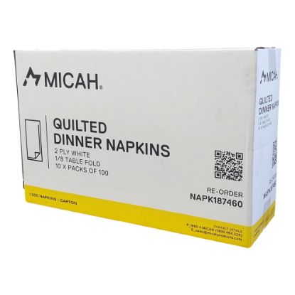 Picture of Napkin GT (1/8th) Fold Premium Quilted Dinner REDIFOLD White - Micah 