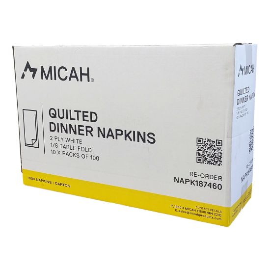 Picture of Napkin GT (1/8th) Fold Premium Quilted Dinner REDIFOLD White - Micah 