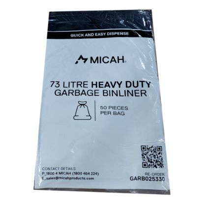 Picture of Garbage Bin Liners 73L Black Heavy Duty - Micah Mezzo