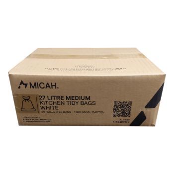 Picture of Kitchen Tidy Bin Liner Roll 27L Medium WHITE - Micah