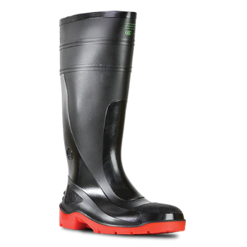 Picture of 400mmH PVC safety toe gumboot black/red
