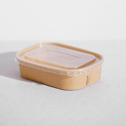 Picture of PP Plastic Lid To Suit Rectangle Paper Takeaway Container 500ml - 1000ml 