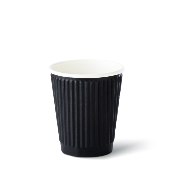Picture of Black 8oz Ripple Double Wall Coffee Cup